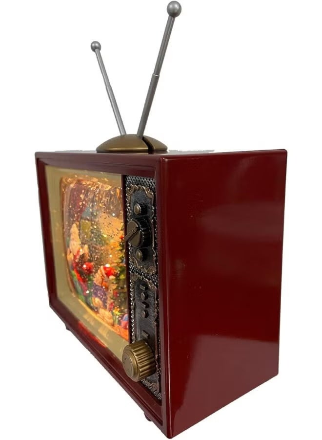 مشهد سانتا الموسيقي المضيء لعطلة نهاية الأسبوع، كرة مائية دوارة، تلفزيون - Image 3